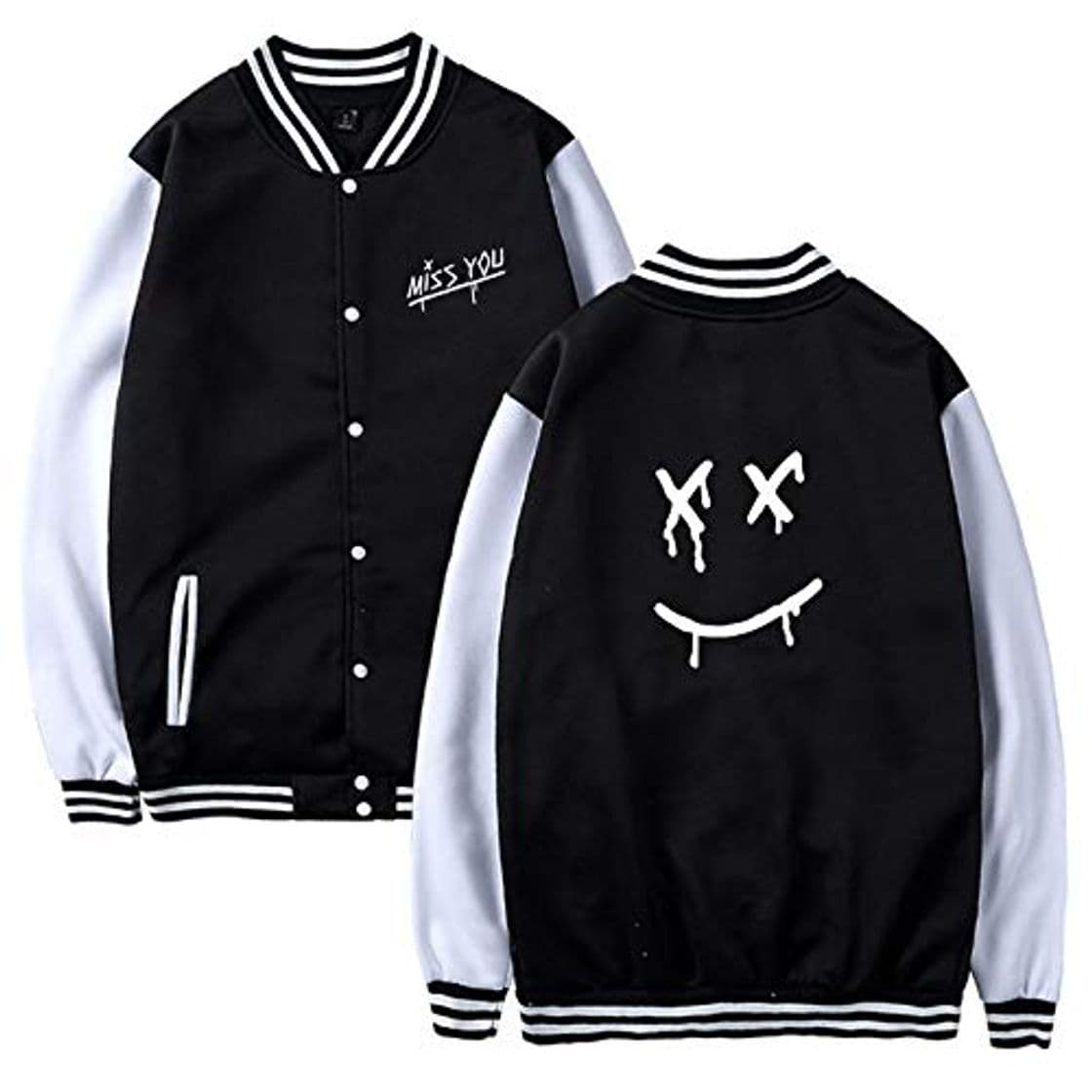 Product Chaqueta de béisbol Mujer Hombre Otoño Invierno Harajuku Hip Hop Fleece Sudadera