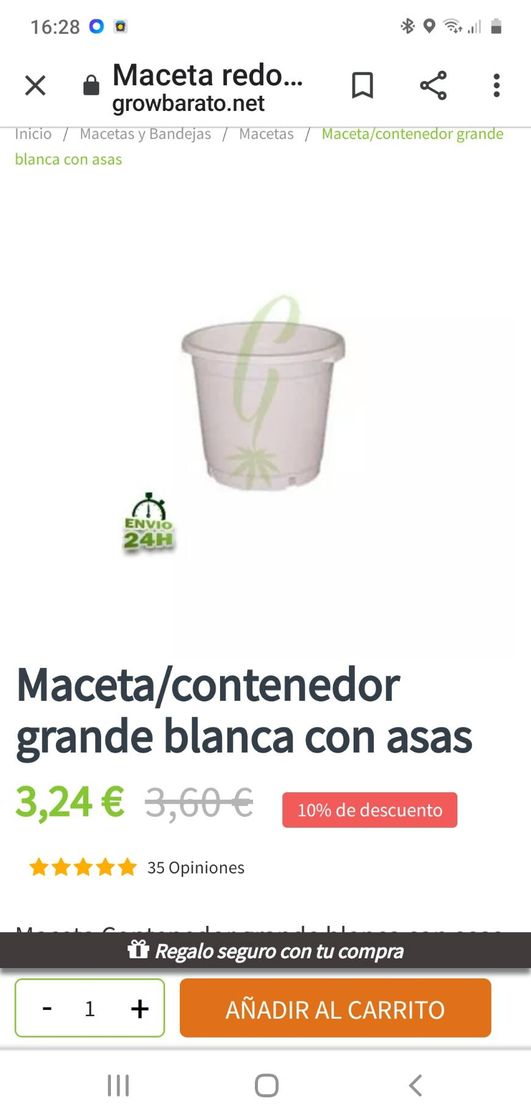 Moda Maceta/contenedor grande blanca con asas