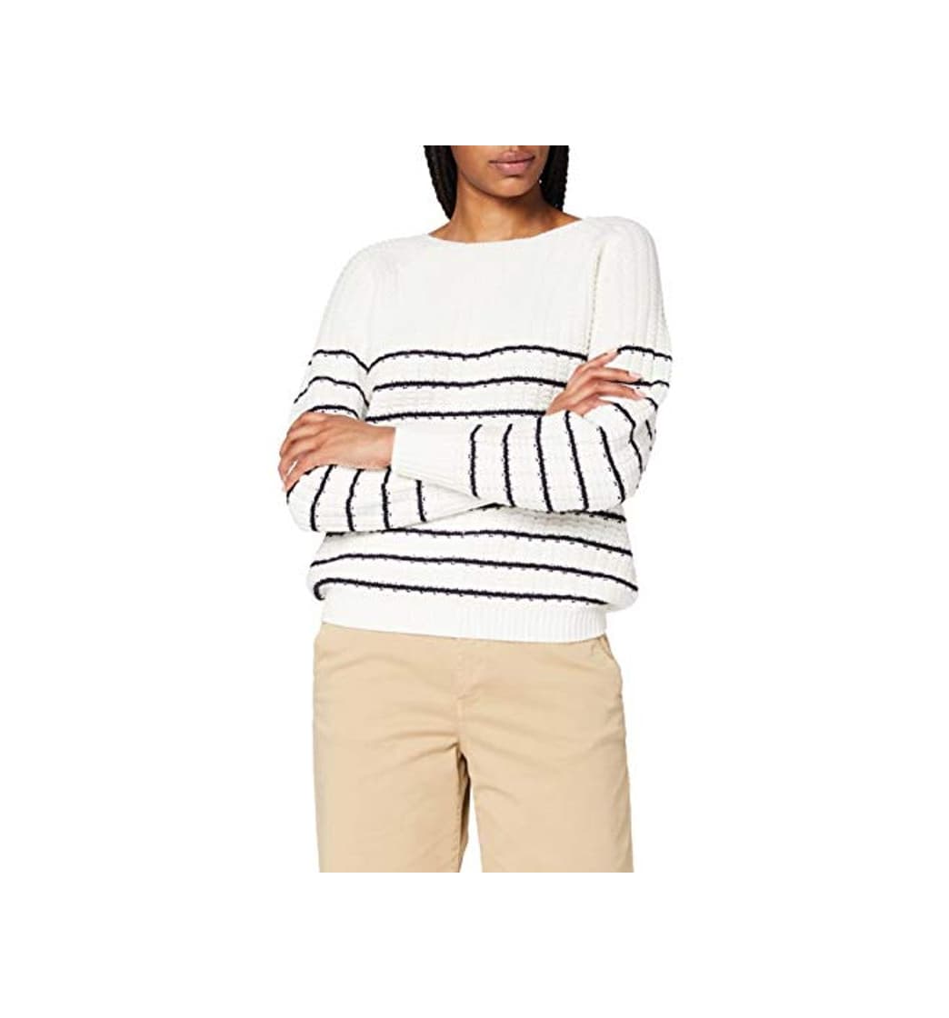 Moda Dorothy Perkins Ivory Stripe Textured Wide Neck Jumper Suéter pulóver