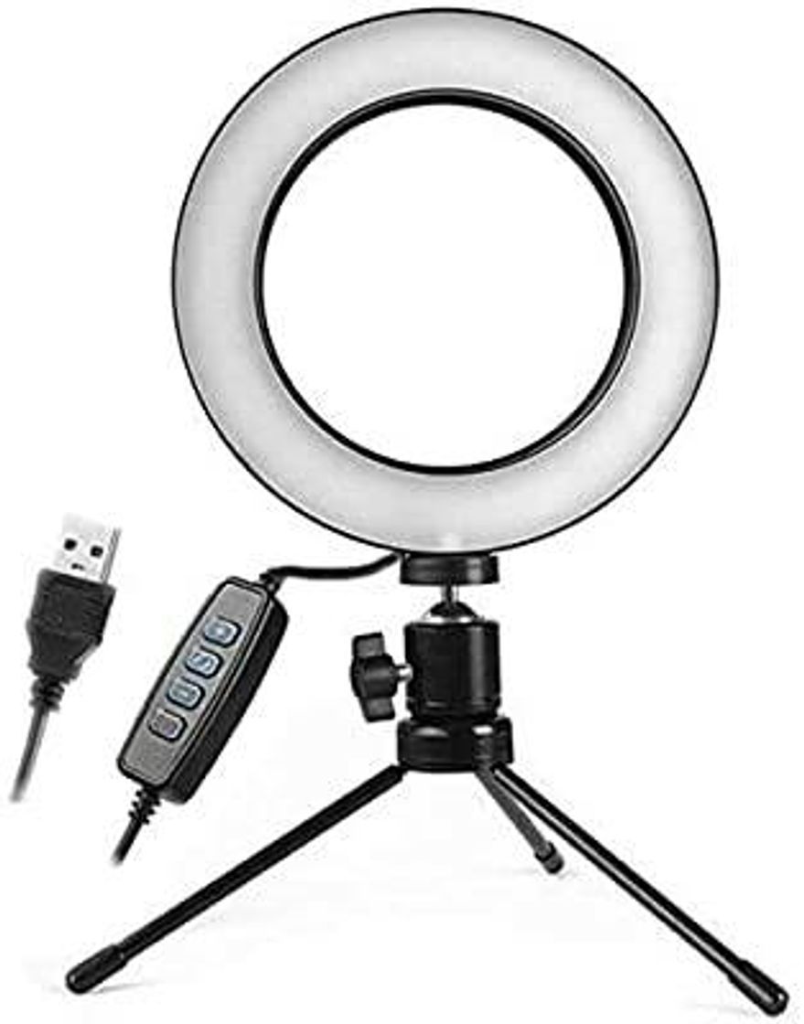 Moda Iluminador Ring Light 16Cm Usb Led Misto 3500K 5500K + Tripe