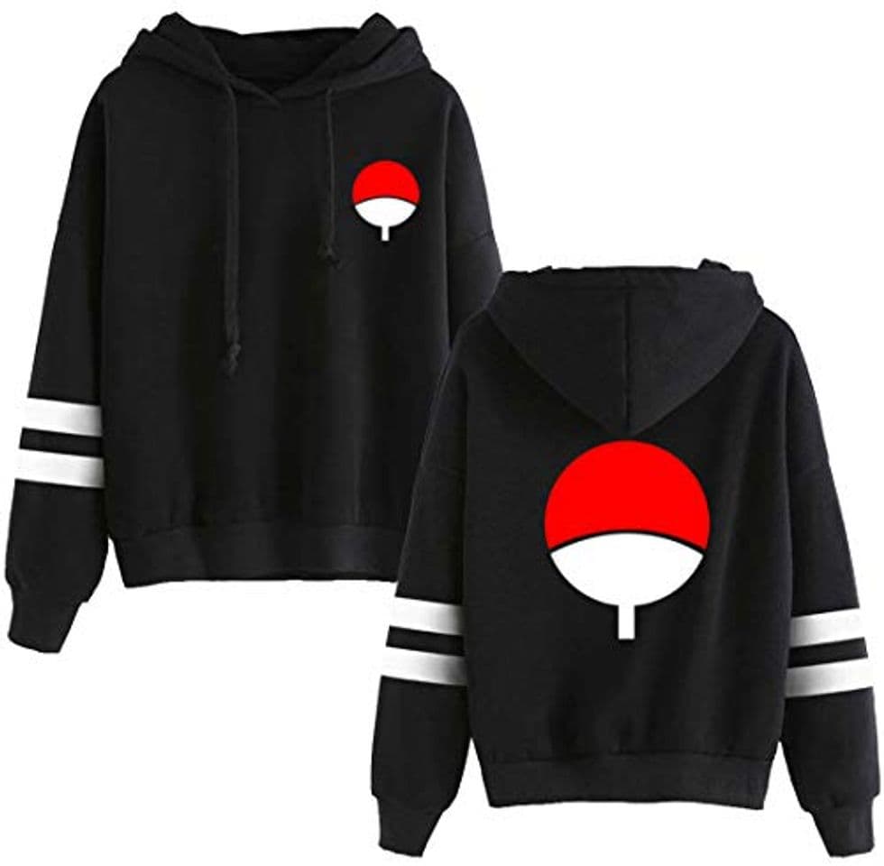 Moda EMILYLE Hombre Naruto Sudadera con Capucha Uchiha Clan Syarinngann Moda Deportiva L