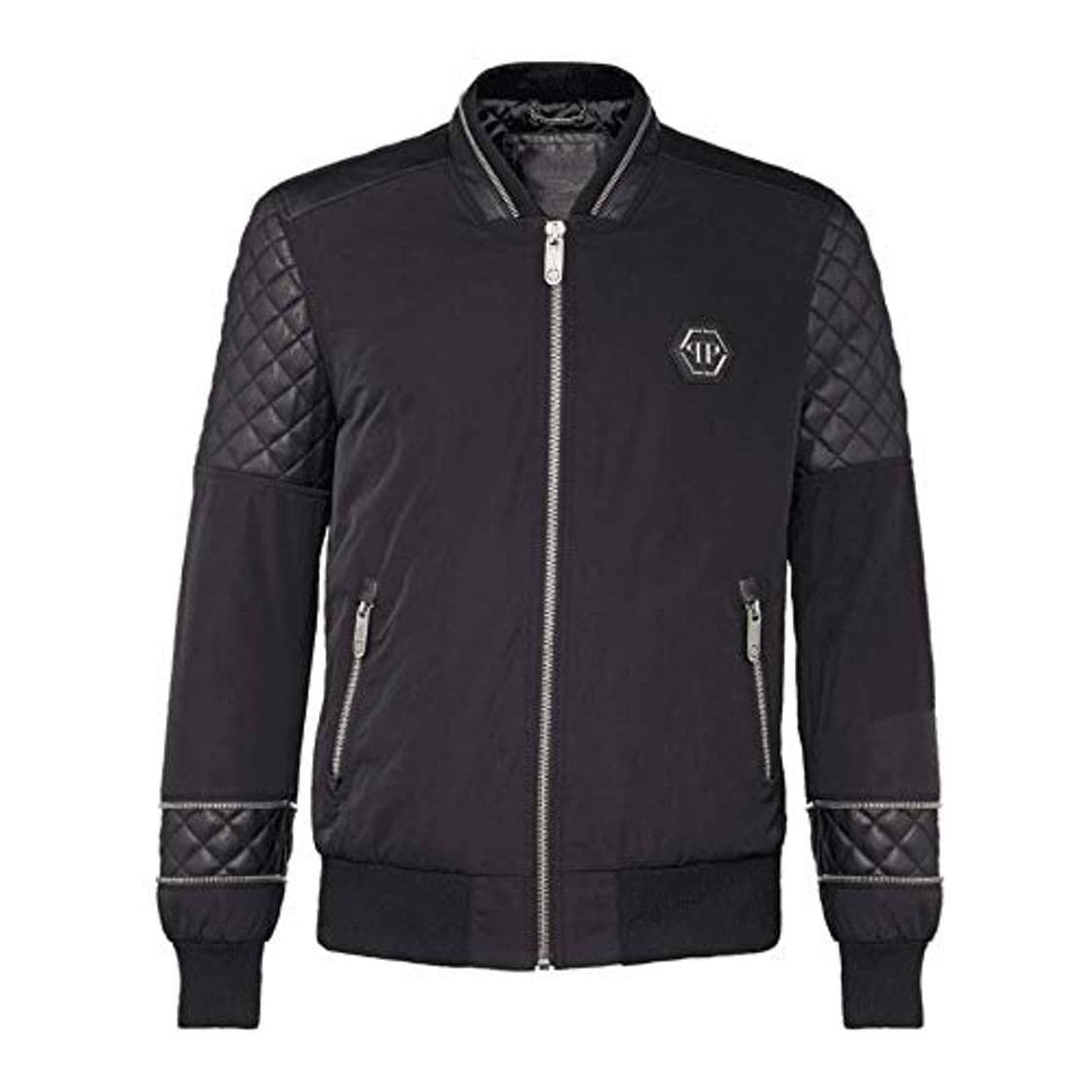 Place Philipp Plein "Elizar Chaqueta de Cuero Negro Meduim Black