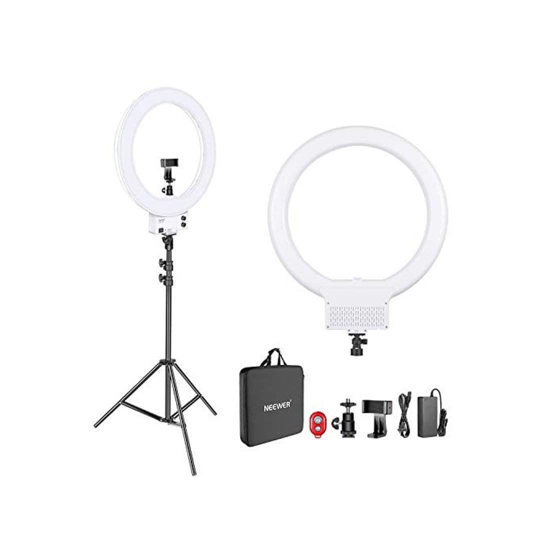 Producto Neewer 18 Pulgadas LED Anillo de Luz Blanco con Kit de Iluminación,