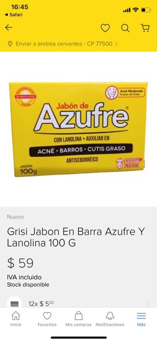 Belleza GRISI DERMOJABON AZUFRE ACNE 100 GR