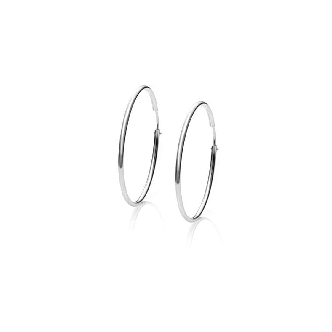 Fashion Pendientes Aros Plata Mujer de 22-25-30-40-50-55-60-70 y 80 mm. Regalos para tu