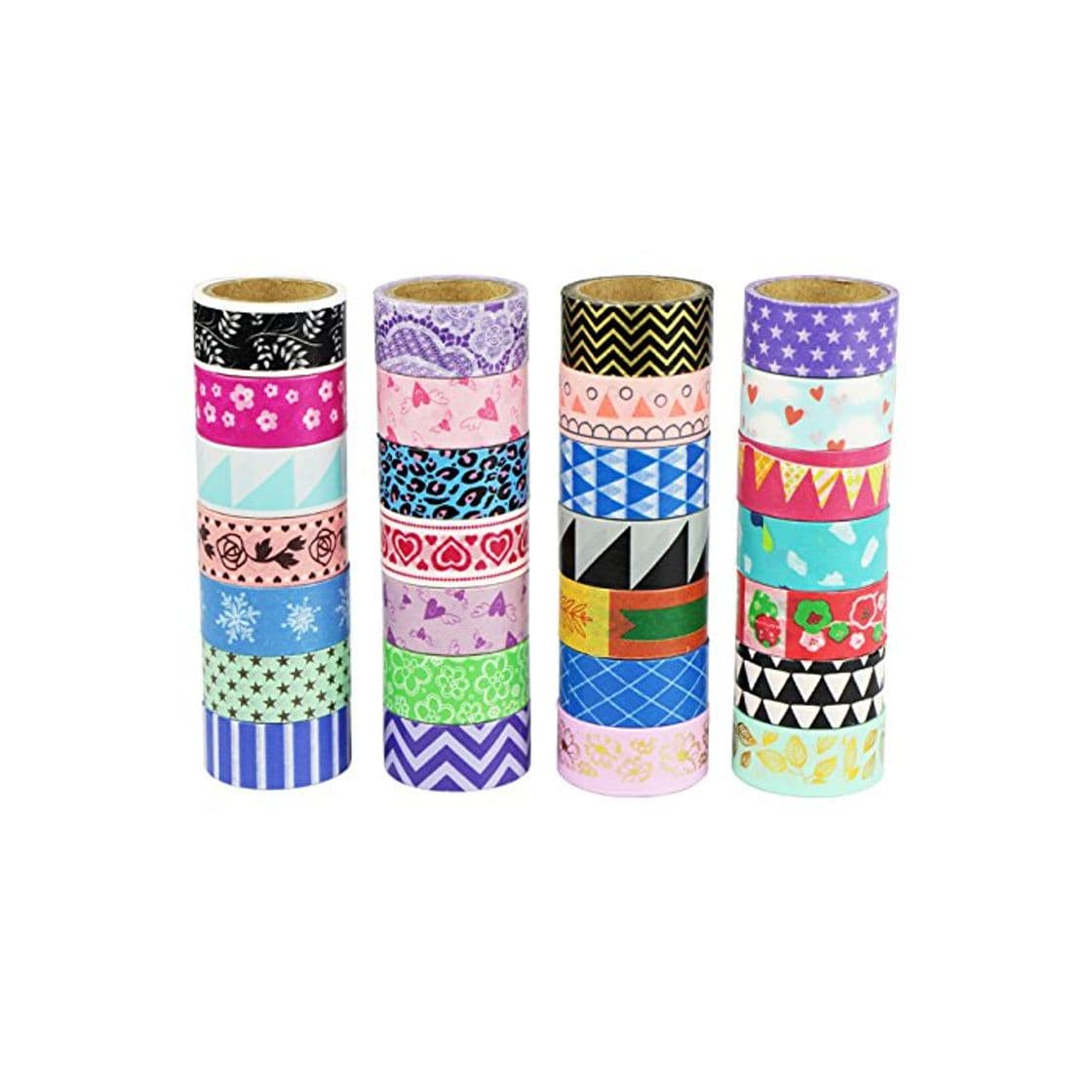 Home UOOOM Washi Cintas Washi tapes Decorativas de Colores Washi Cinta de Enmascarar