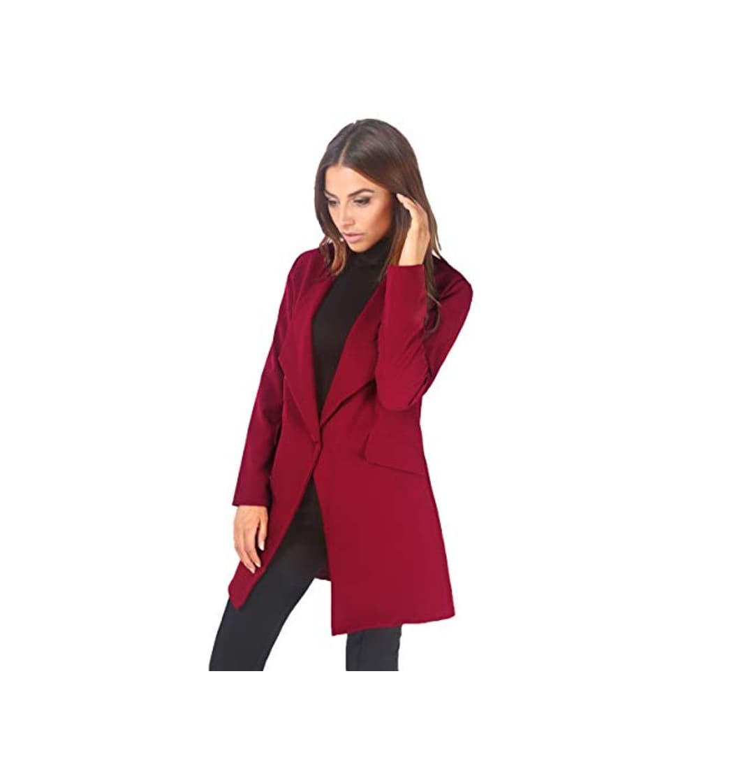 Moda KRISP Blazer Mujer Largo Boyfriend Chaqueta Larga Elegante Talla Grande Boda,