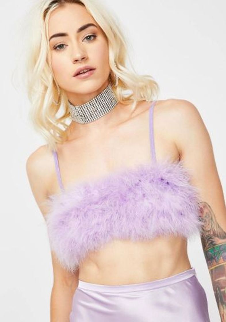 Fashion Sugar Thrillz Marabou Boob Tube | Dolls Kill