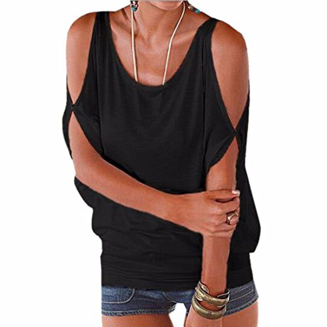 Moda iMixCity Verano Camisas De Hombro Frío Blusas Tops del Batwing Camisetas sin