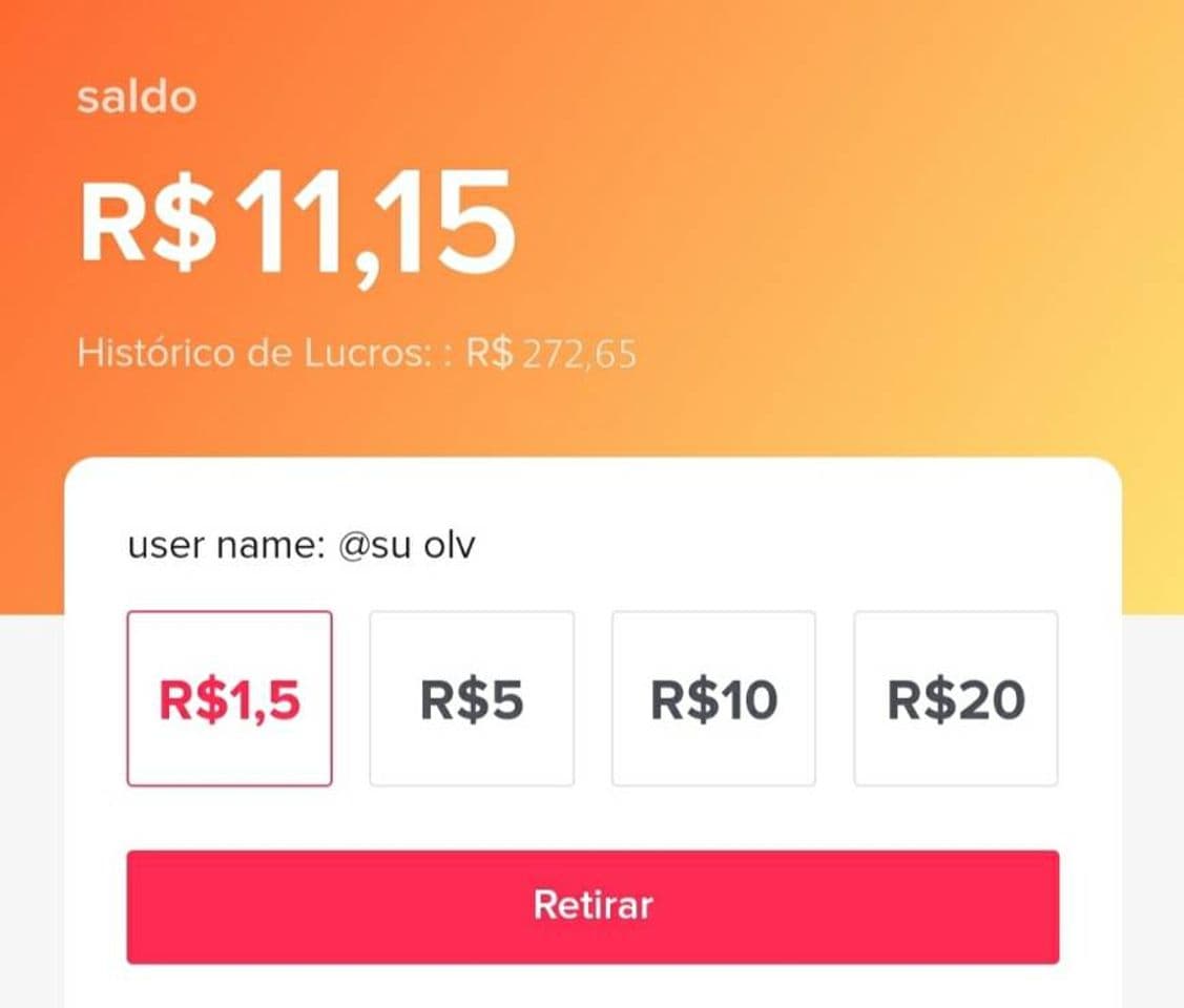 Fashion Já ganhei mais de R$ 200 com TikTok