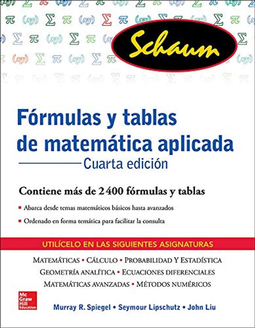 Libro FORMULAS Y TABLAS DE MATEMATICA APLICADA