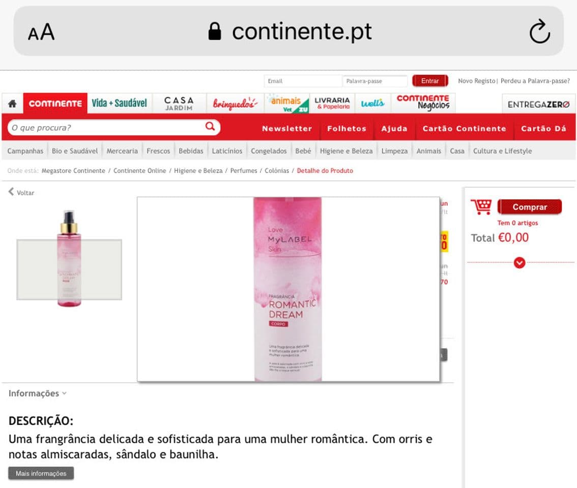 Product Body mist 