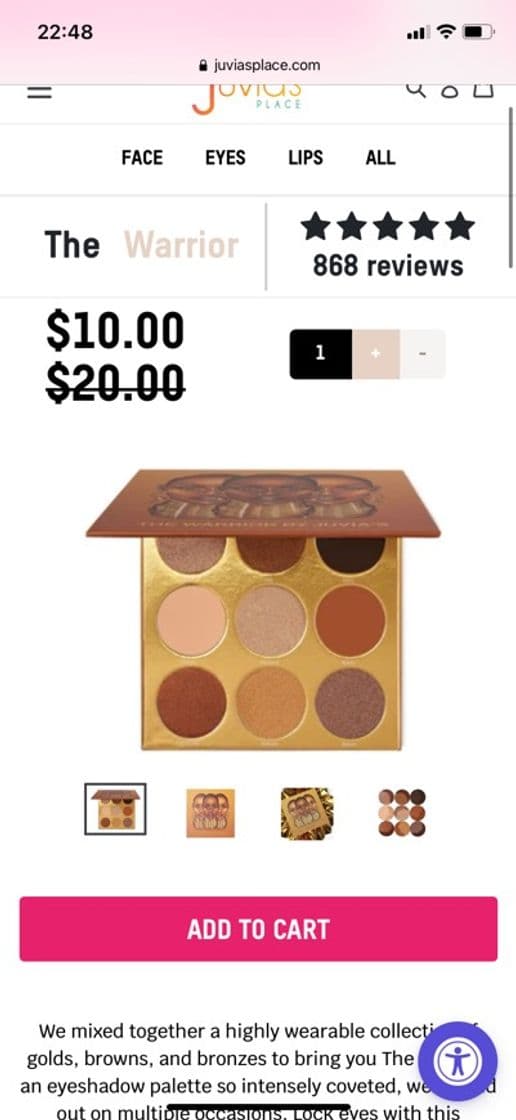 Product The Warrior Eyeshadow Palette – Juvia's Place