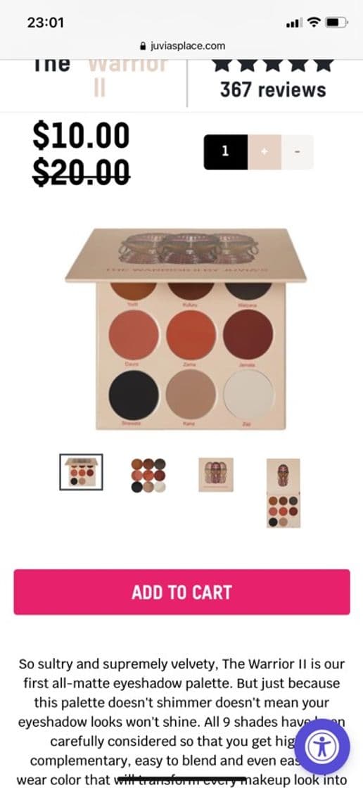 Product The Warrior II Eyeshadow Palette – Juvia's Place