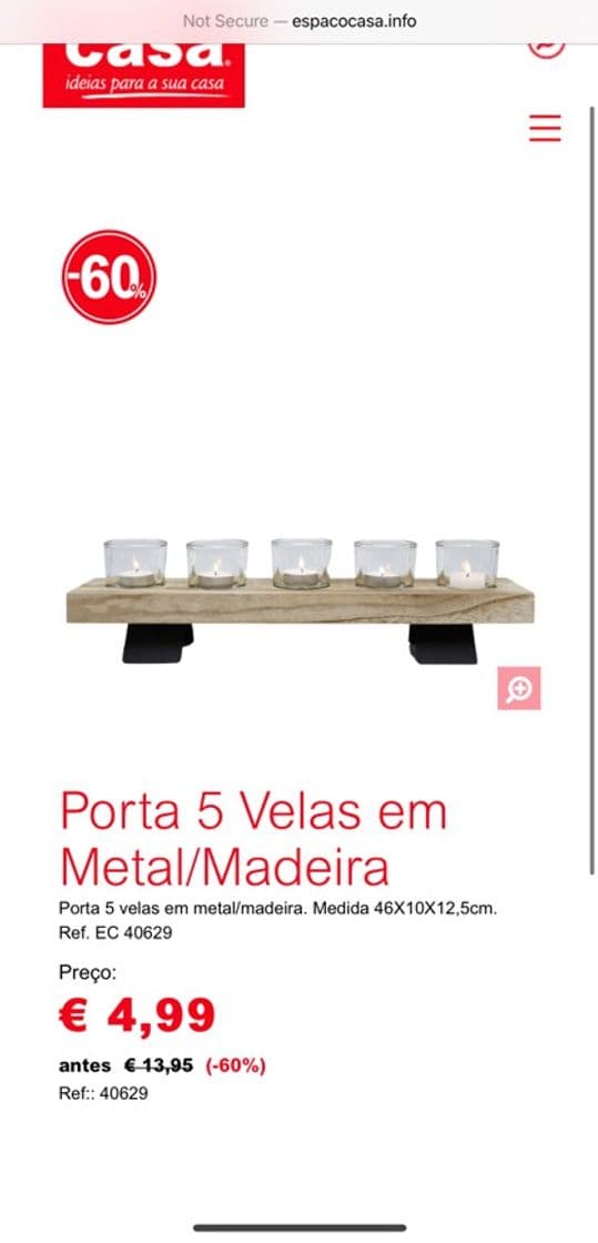 Product Porta velas de madeira 