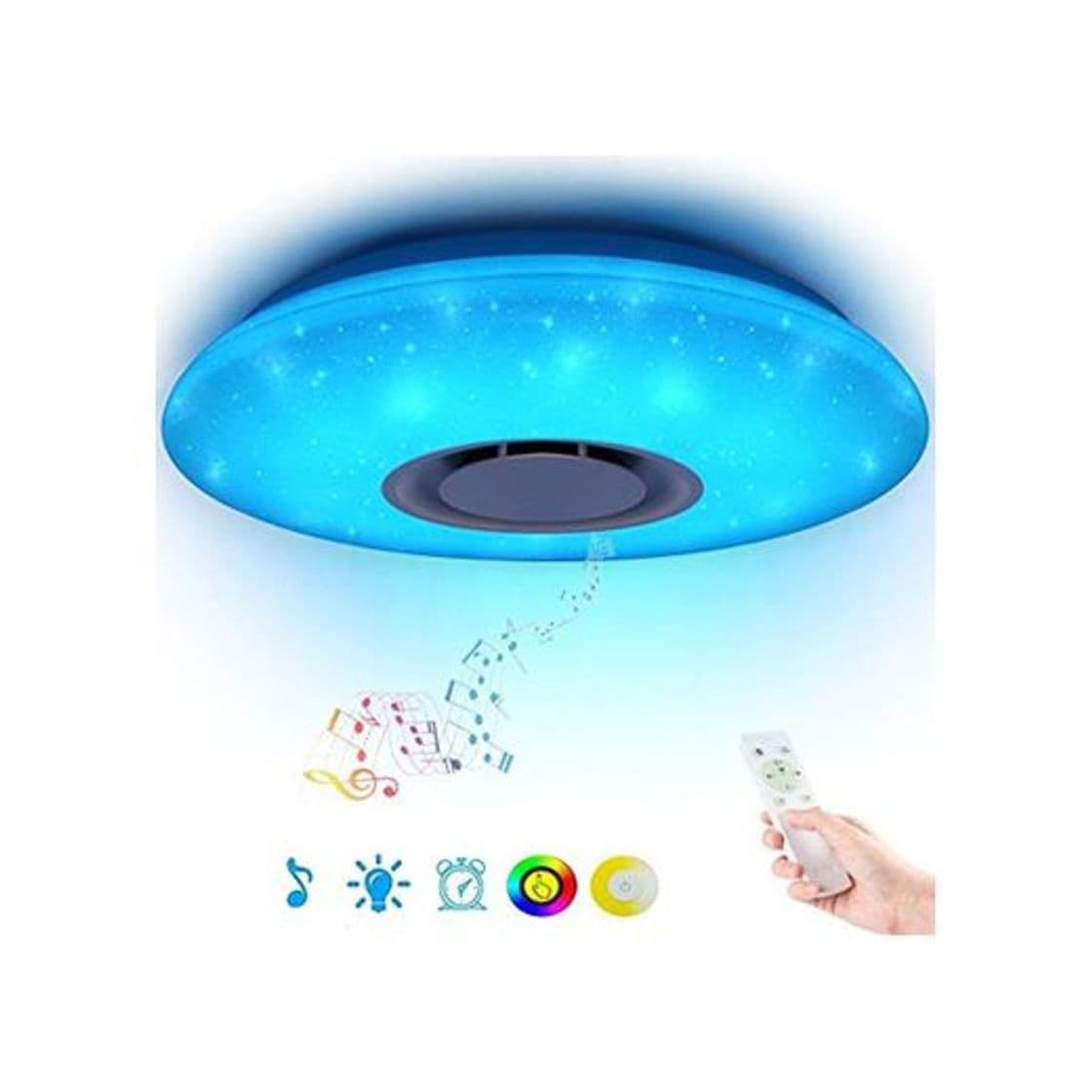 Producto 24W Lámpara de Techo LED Regulable con Mando Plafonnier con Altavoz Bluetooth