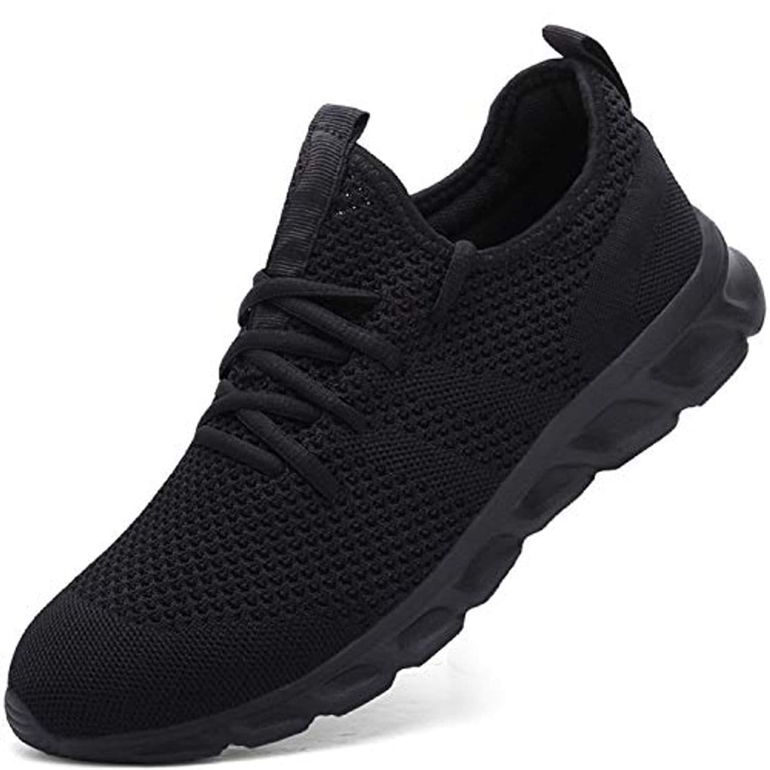 Fashion Zapatillas de Running para Hombre Casual Tenis Asfalto Zapatos Deporte Fitness Gym Correr Gimnasio Deportives Transpirables Seguridad Atlético Trekking Bambas Plataform Sneakers Negro 44 EU