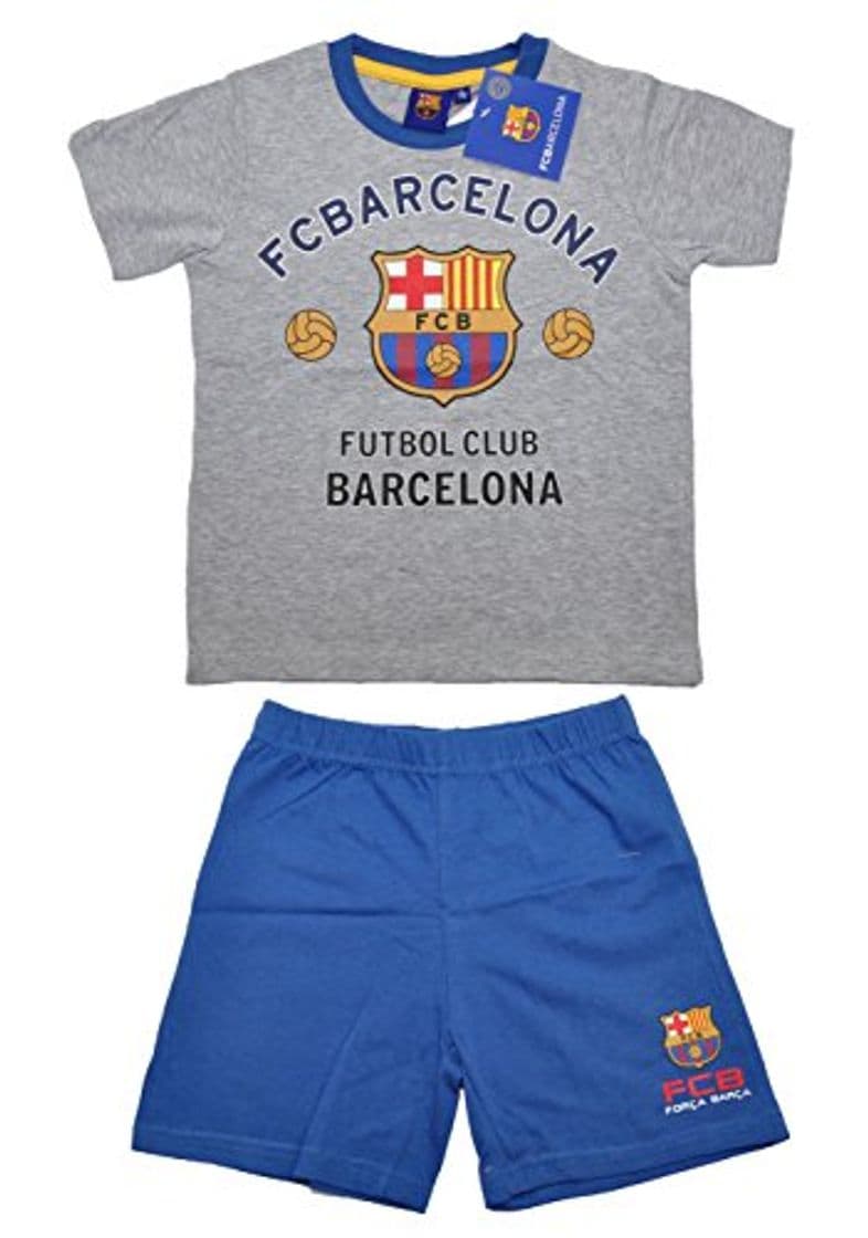 Moda Pijama de manga corta 100% oficial del FC Barcelona para niños