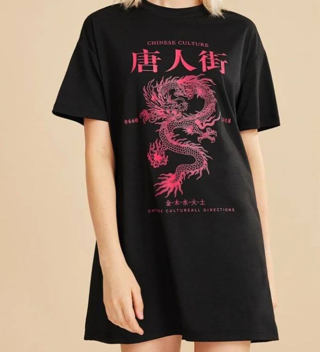 Fashion Red dragon tee