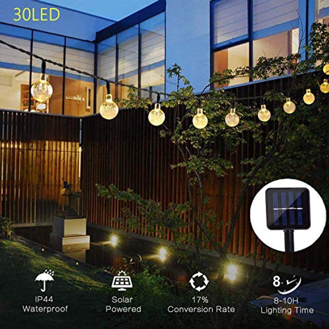 Producto Guirnaldas Luces Exterior Solar, Hatonky 6.5M