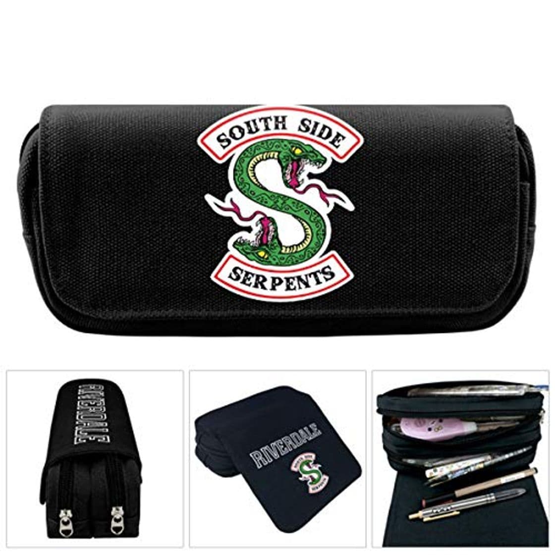 Producto ATNKE Riverdale Southside Serpents Lona Estuche Organizador con doppia cerniera Grande capacità Penna borsa per studente Oficina Universidad Scuola media superiore Estilo2