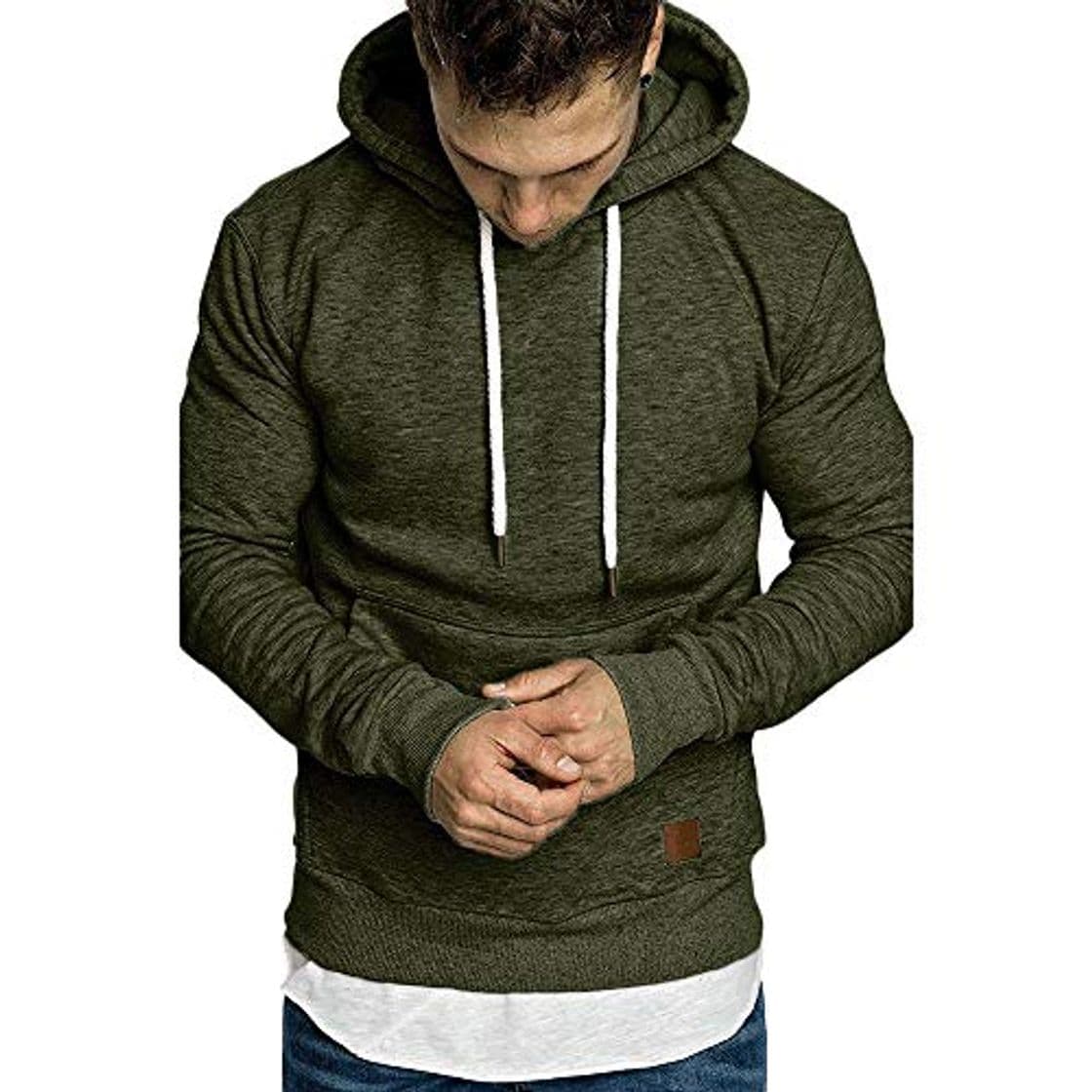 Fashion riou ¡Oferta Sudaderas con Capucha para Hombre Cosy Chaqueta Deportiva Sudadera con Cremallera Completa Ecosmart Hoodie Casual Jerséis Top Blouse ¡Caliente!