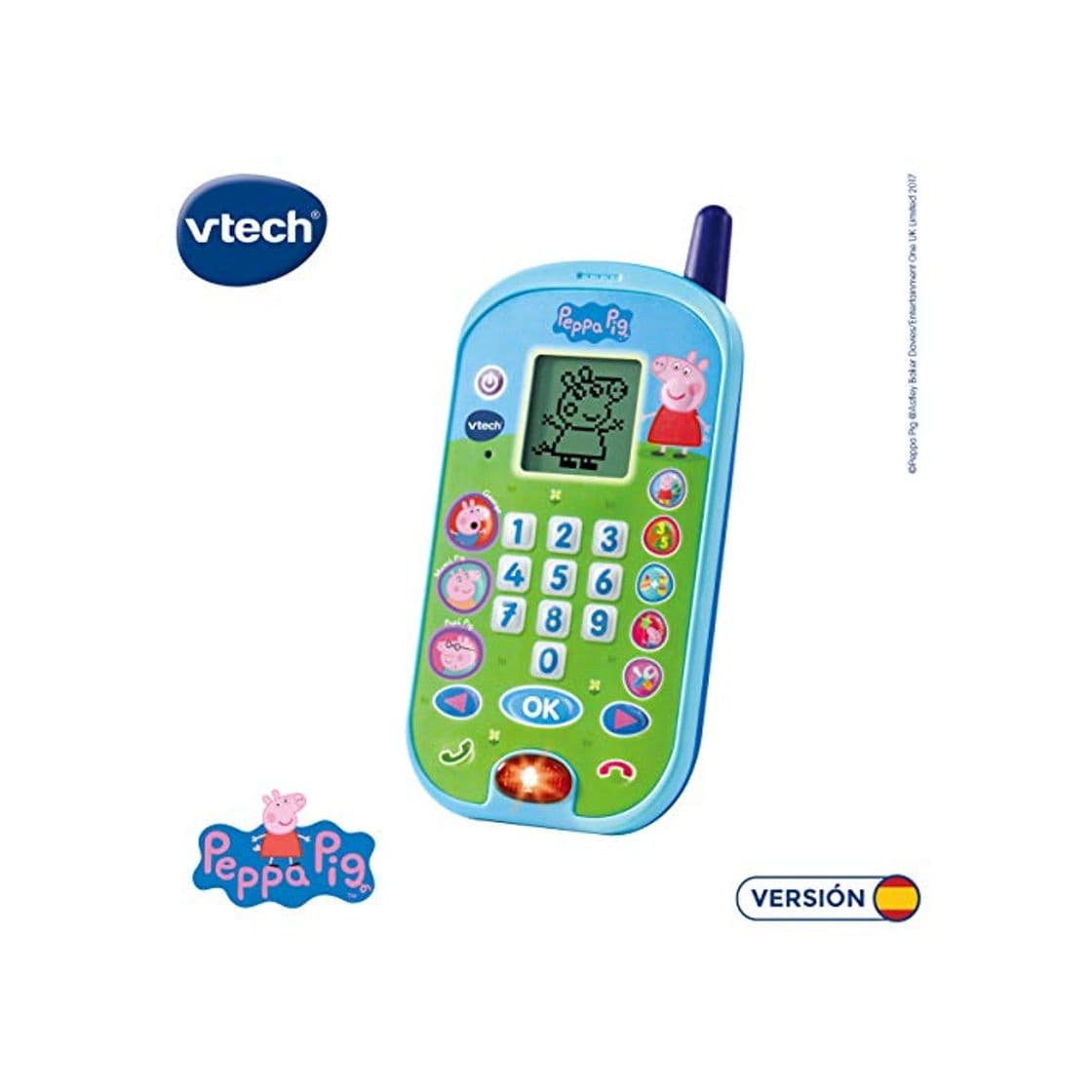 Product VTech-El teléfono de Peppa Pig Móvil Ectrónico Interactivo Que Simula Conción Tefónica