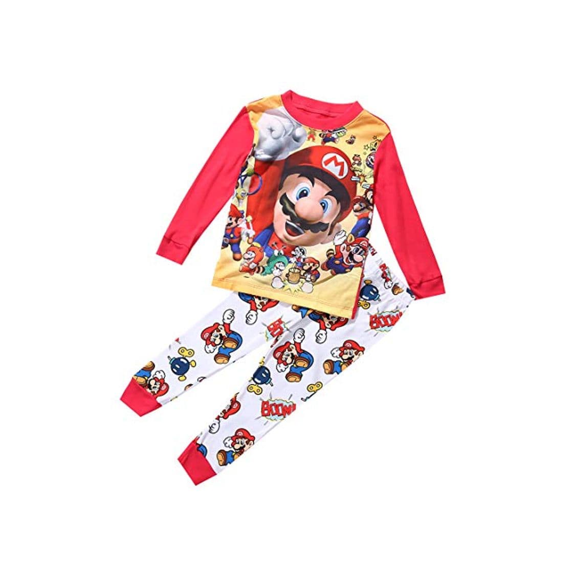 Moda Pijama de Super Mario para niños de 1 a 7 años Multicolor