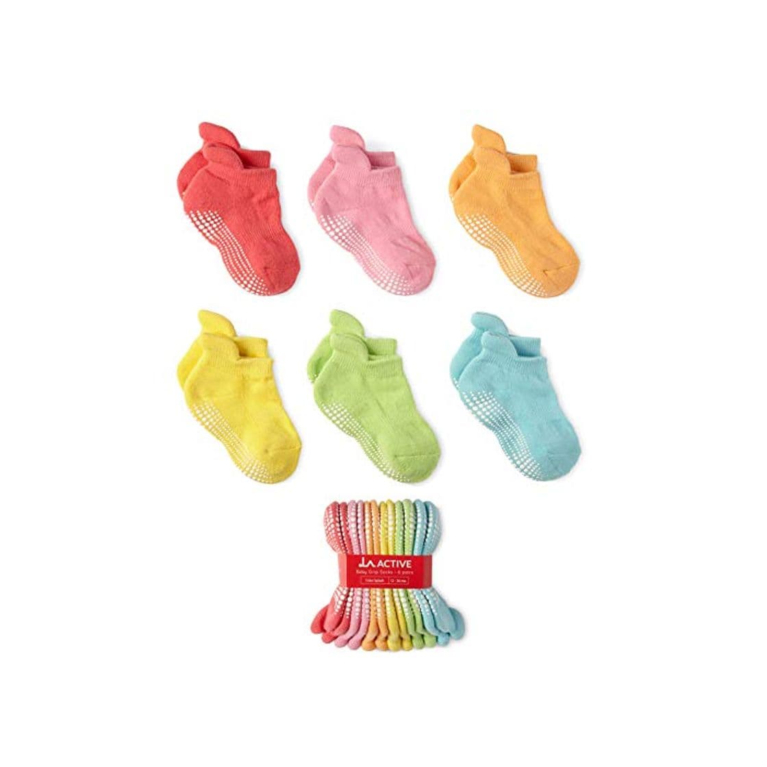 Moda LA Active Tobillera Calcetines Antideslizantes - 6 Pares - para Bebé Niños