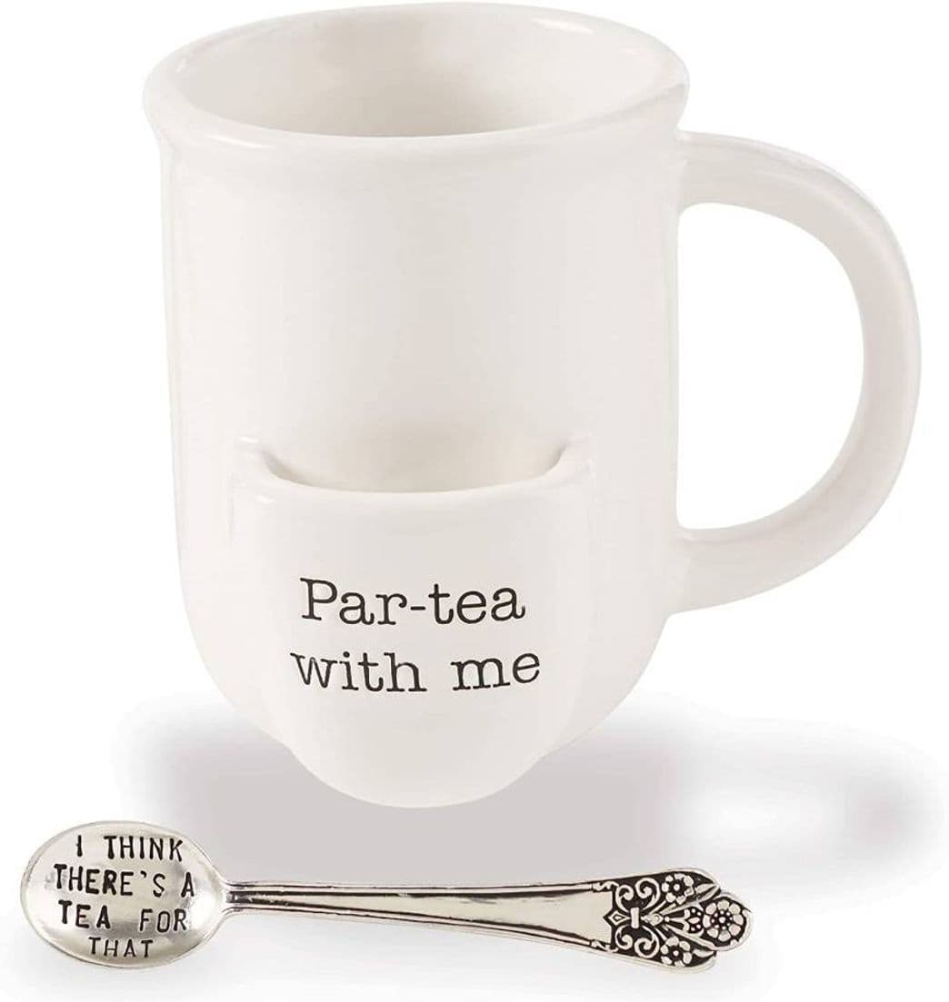 Fashion Juego de taza y cuchara Par Tea MUD PIE