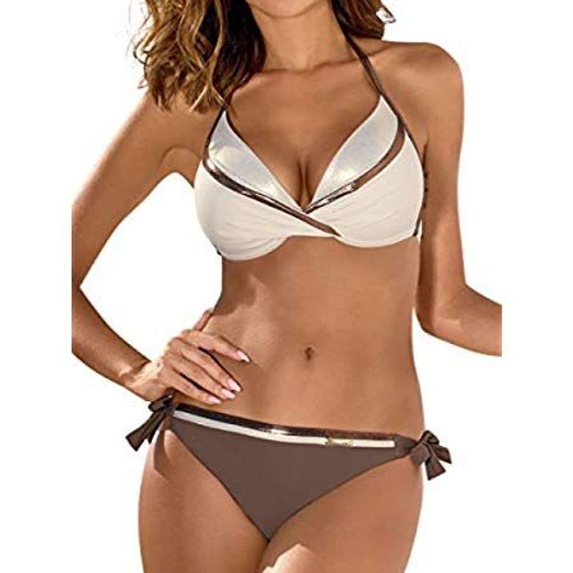 Producto Aibrou Bikini Mujer Conjunto Sexy Cabestro Cuello Bañador Cuello en V