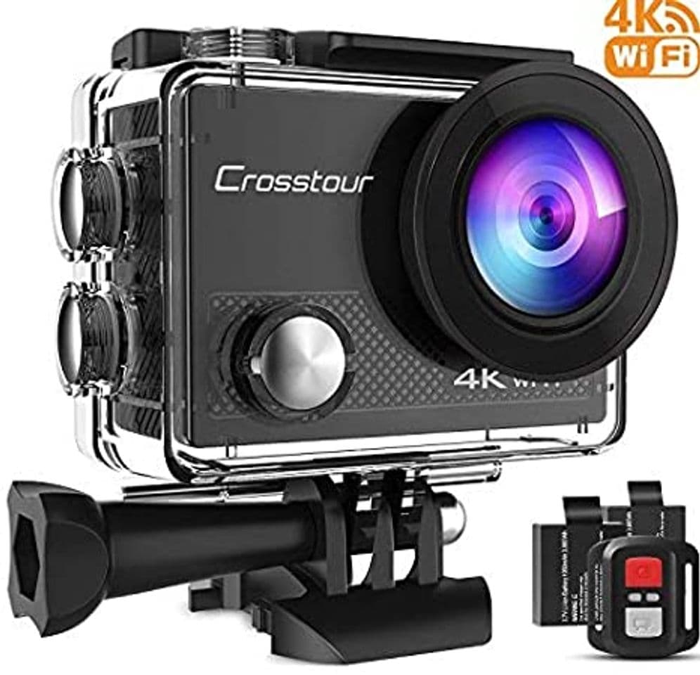 Electrónica Crosstour Cámara Deportiva 4K 16MP WiFi Cámara Acción Acuática Agua de 40M