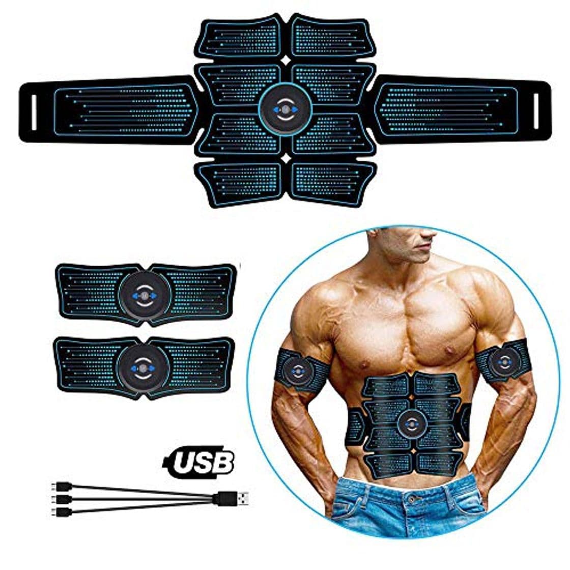 Producto YDKJ Ccsme Estimulador Muscular Abdominal De Tóner Abs Músculos Eletroestimulação Instrutor De Ginástica Em Casa Exercício Equipamentos De Ginástica USB Cobrado