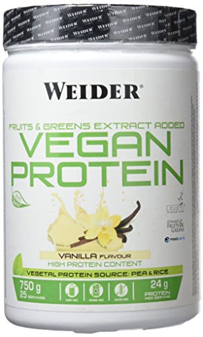 Product Weider Vegan Protein. Sabor Mango-Matcha. Proteína 100% vegetal de guisantes