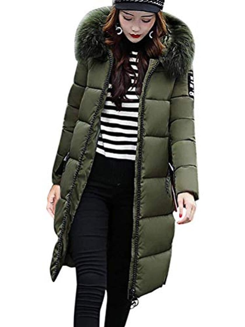 Fashion Tomwell Abrigo Plumas con Capucha Mujer Abrigos Acolchado Plumiferos Ligeros Chaquetas Chaquetones Plumon Anorak Plumifero Corto Cazadoras Chaqueta Ejercito Verde ES 38