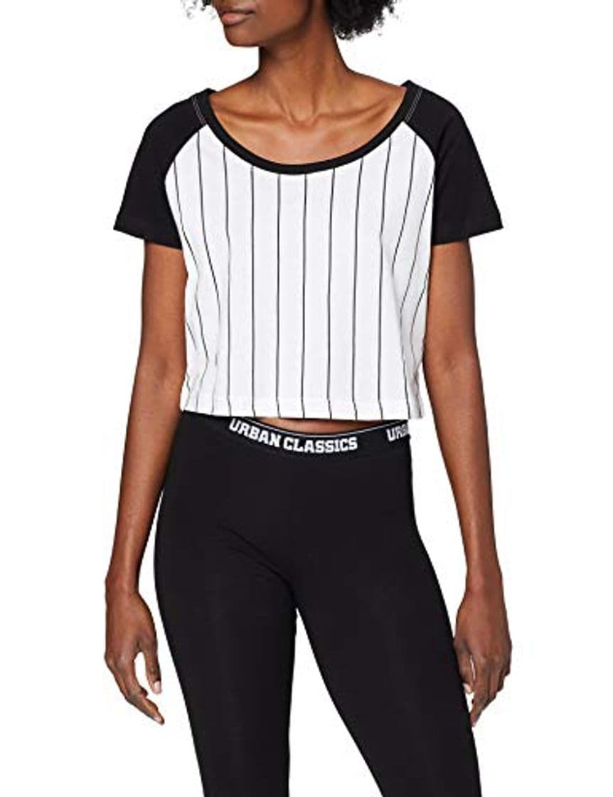 Producto Urban Classics Ladies Cropped Baseball tee Camiseta, Multicolor