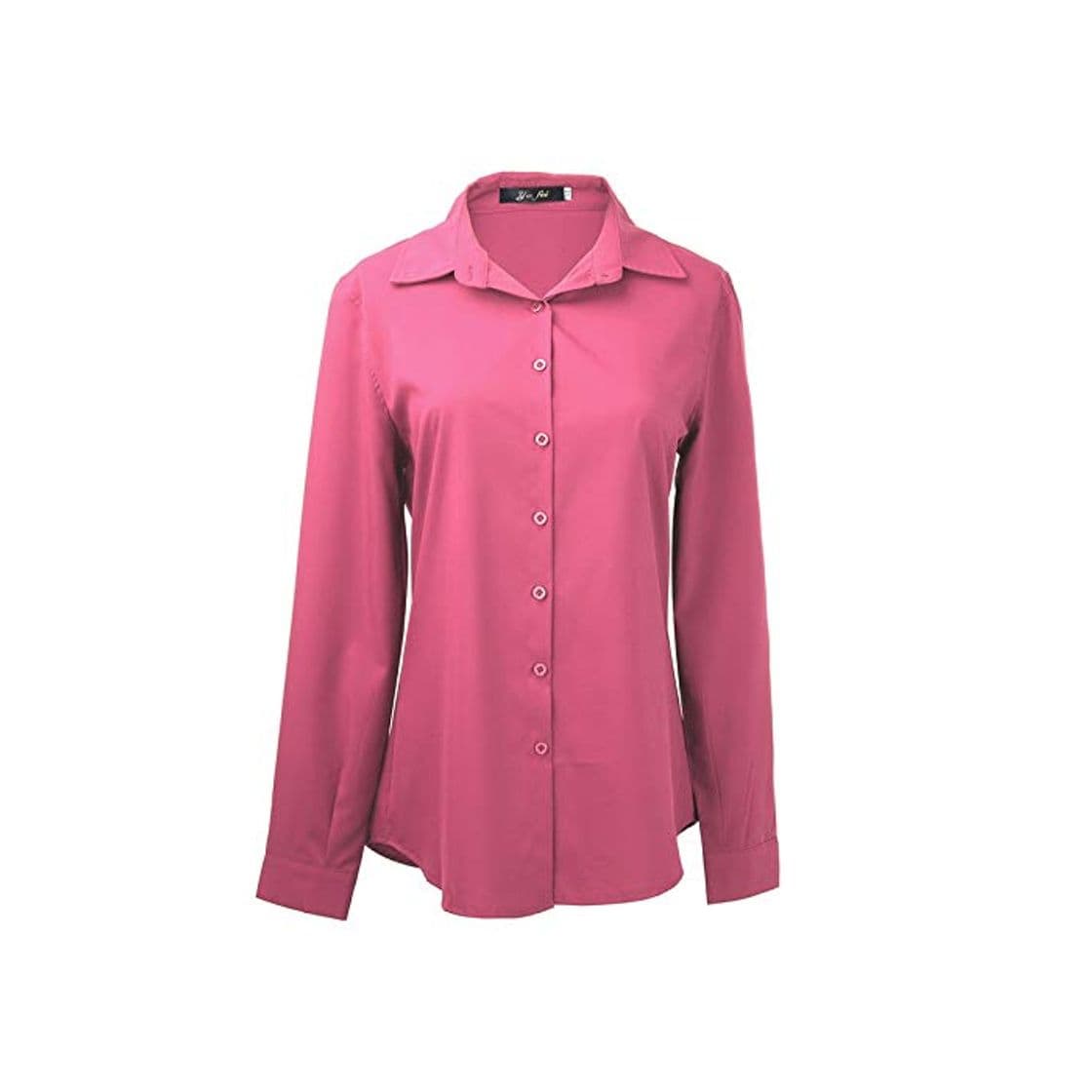 Moda CHZDNSCS Camisas De Mujer Camisa De Manga Larga Mujer Tops Algodón Femininas Cuello Boca Abajo Camisas Informales Mujeres Tops Camisa De Mujer M Rosa Roja