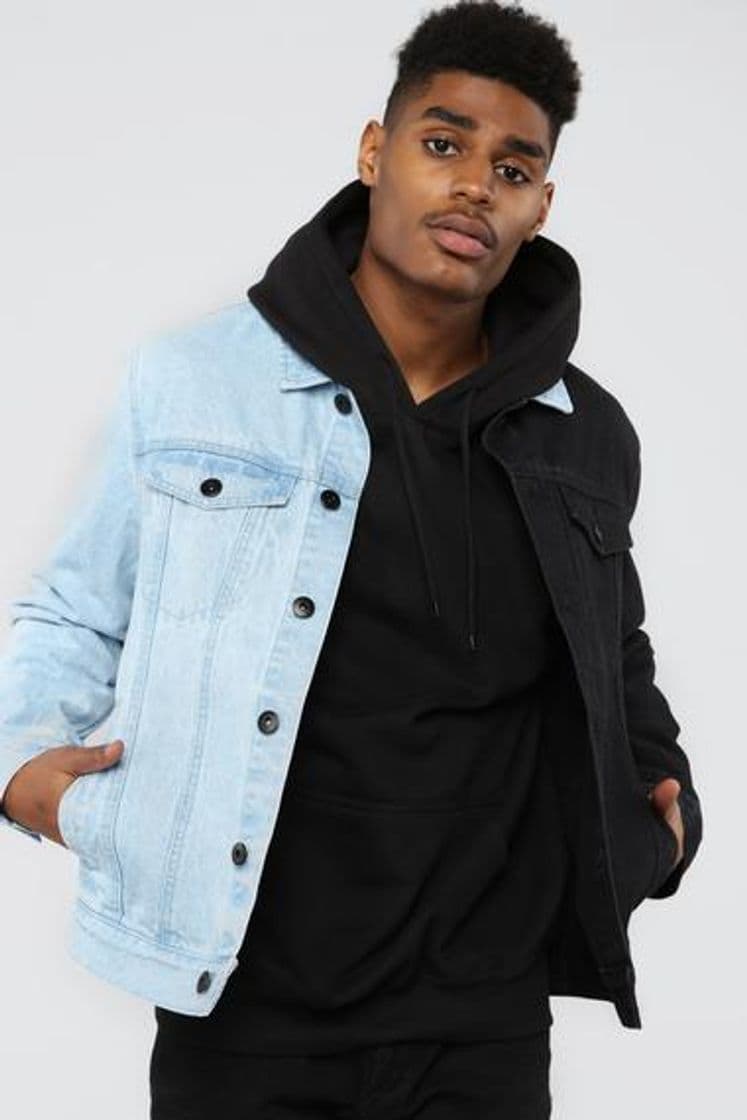 Fashion Two Tone Denim Jacket - Black/Combo – Fashion Nova