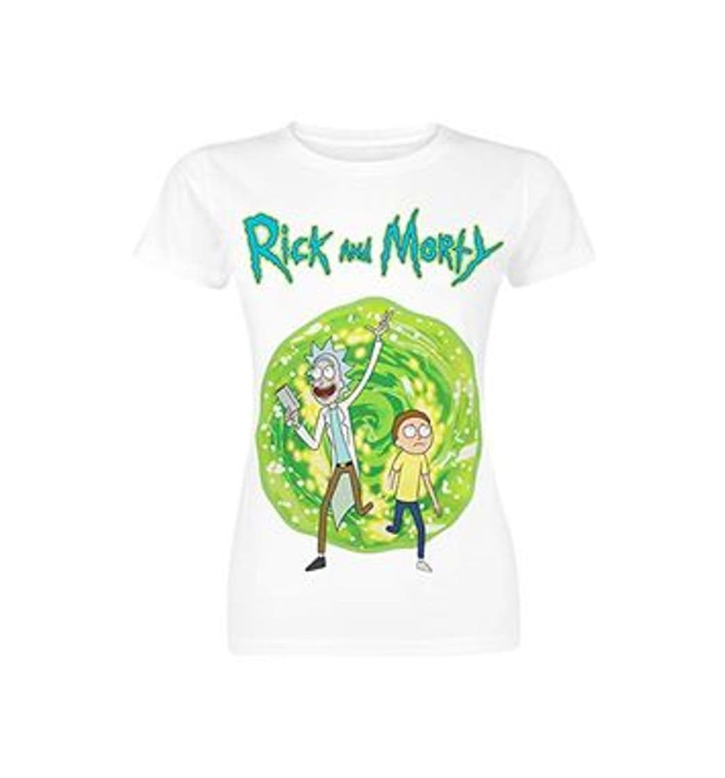 Fashion Camiseta Rick y Morty para Mujer Wubba Lubba Dub Dub Cotton White