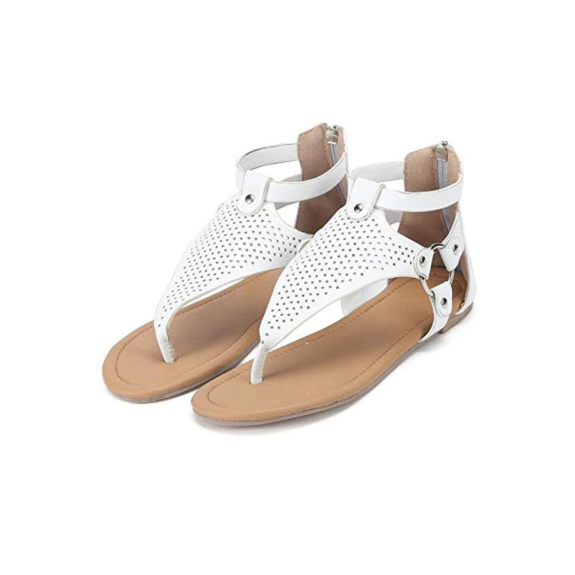 Fashion VJGOAL Moda Casual para Mujer Sandalias Planas de Roma Color sólido Hueco