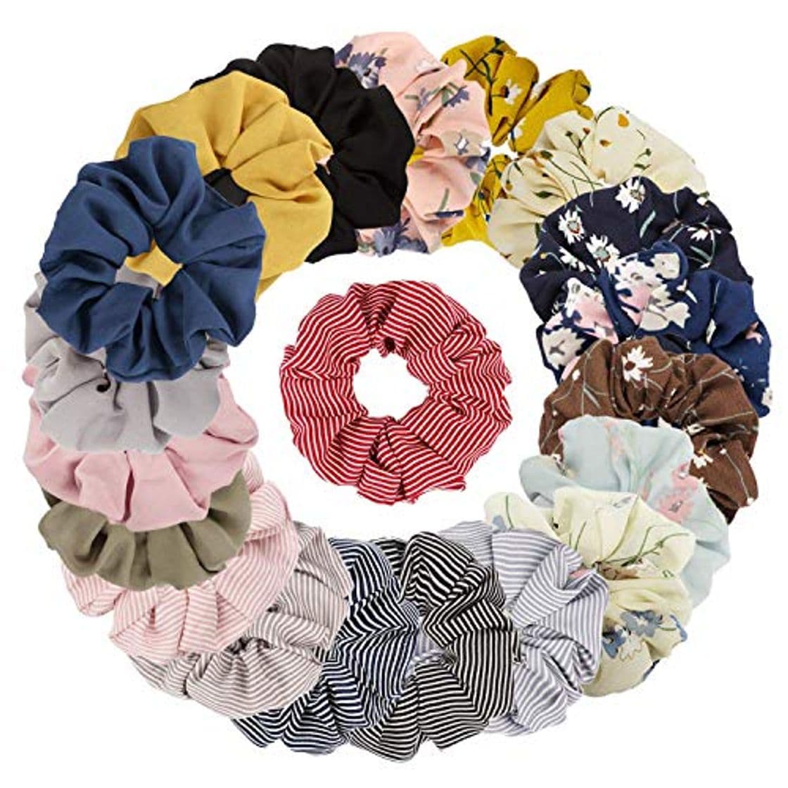 Beauty Sinwind 20pcs Scrunchies Gasa elástico pelo bandas Lazos para el cabello Gasa