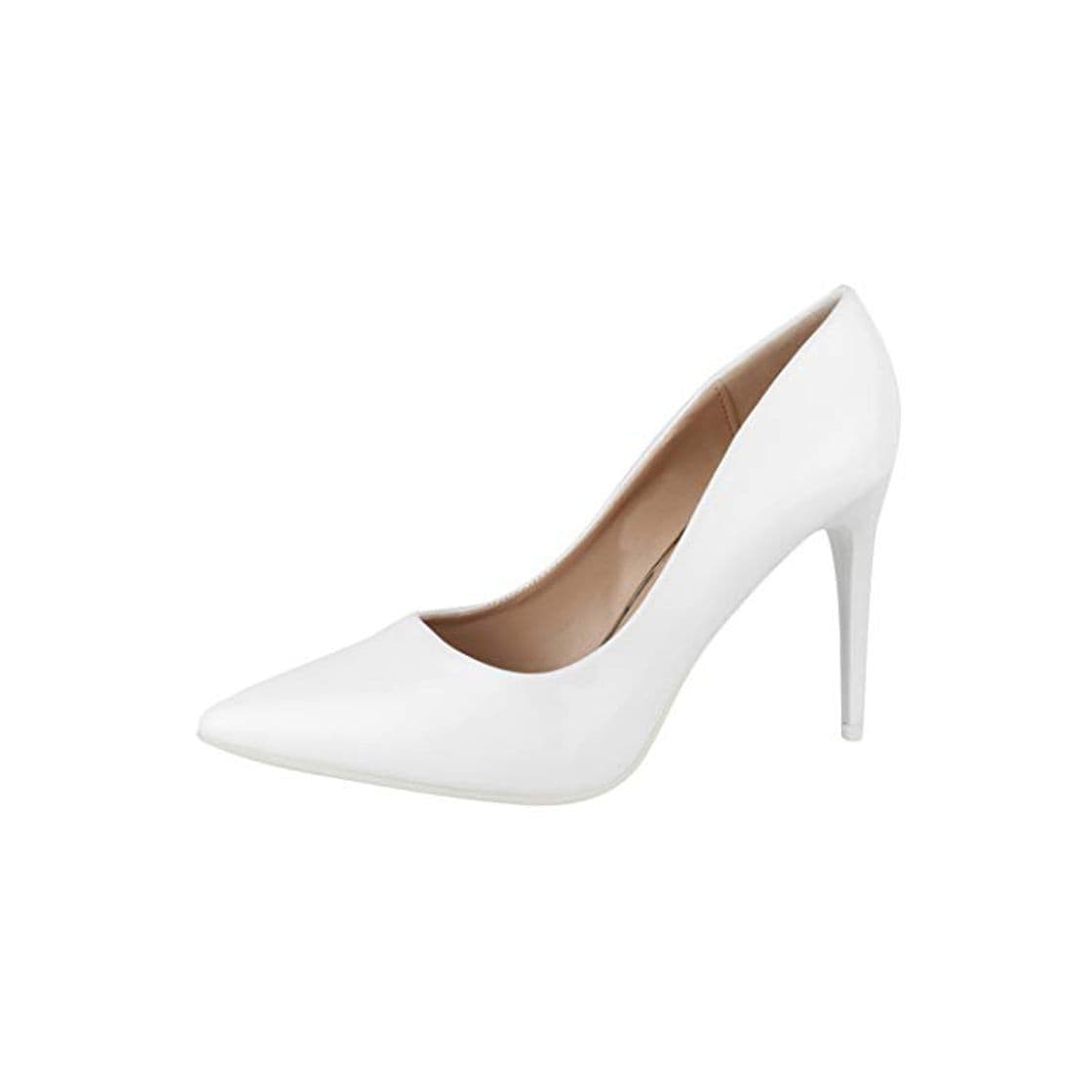 Producto Elara Zapato de Tacón Alto para Mujer Puntiagudo Stiletto Chunkyrayan C-12 White-41