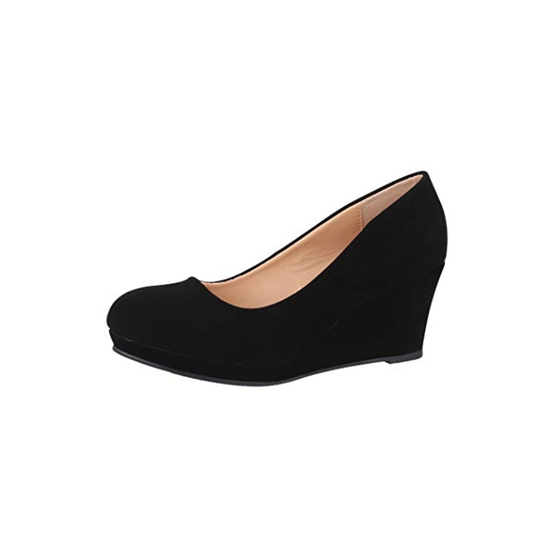 Moda Elara Zapato de Tacón Alto Mujer Cuña Plataforma Chunkyrayan Negro B8011Y