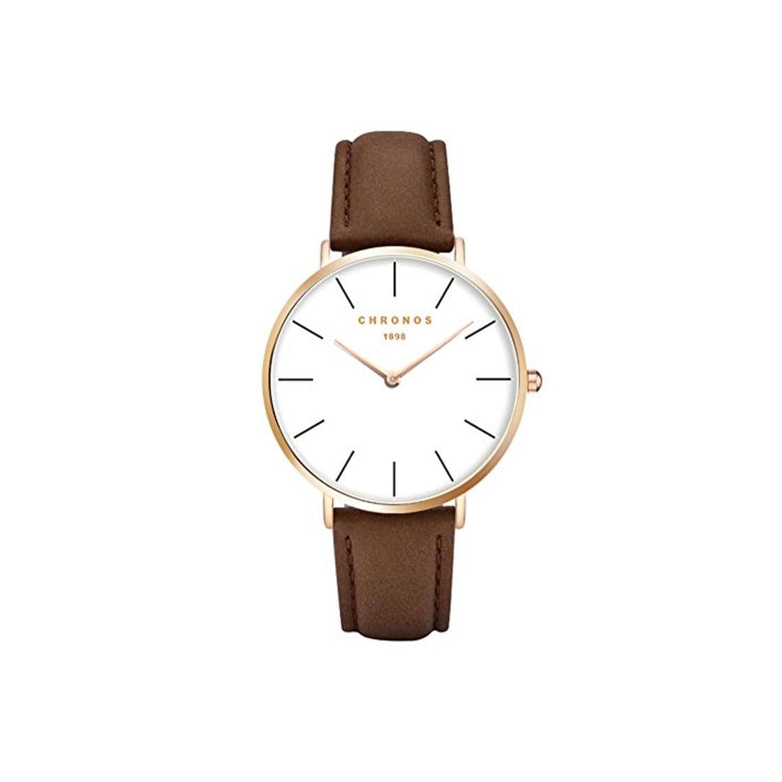 Moda Relojes Unisex Clásico Delgada Analogico Relojes Pulsera Mujer Hombre Cuero Casual