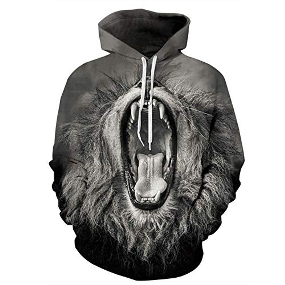 Moda ZQWY Moda Animal Lion Print Hoodies Mujeres Poliéster Spandex Jerseys Chándales de Secado rápido Loose Moletom Mujer