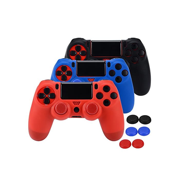 Product Asiv Silicona Fundas Protectores para Mando PS4 x3 (Negro