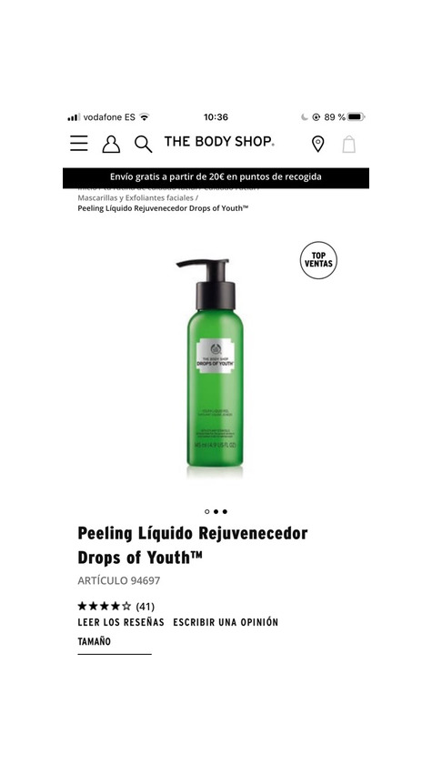 Producto Peeling Líquido Drops of Youth™