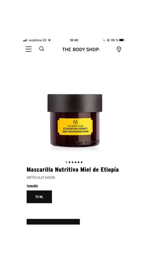 Producto Mascarilla Miel de Etiopía 