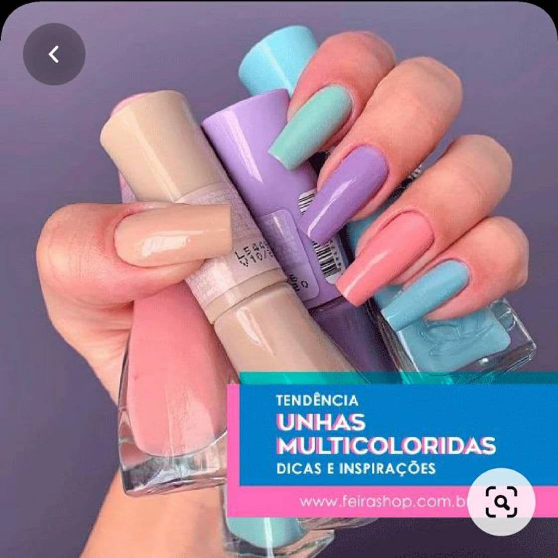 Moda Unhas multicoloridas 💅