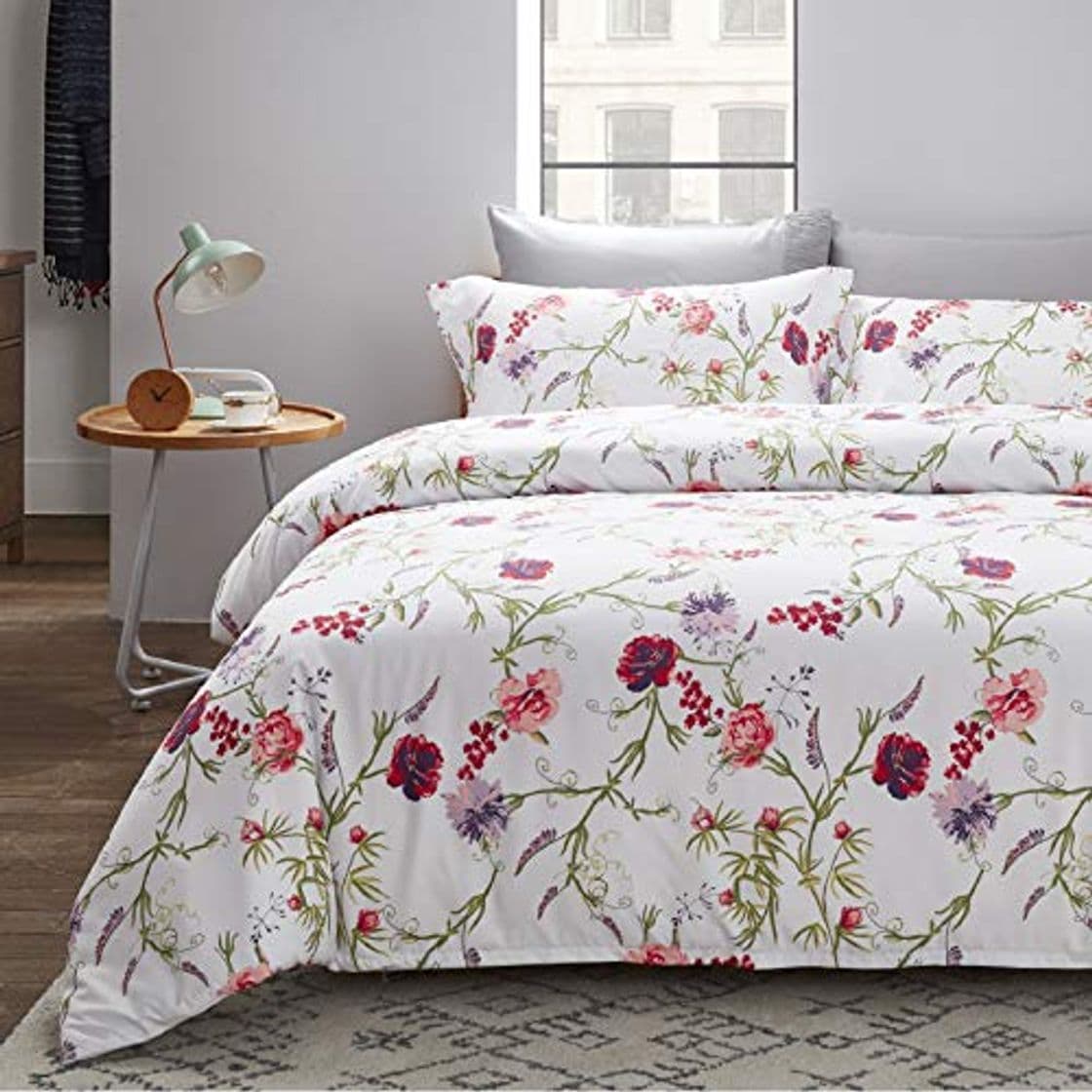 Producto Bedsure Funda Nordica Cama 90 Flores - Funda Edredon 150x220cm con 1